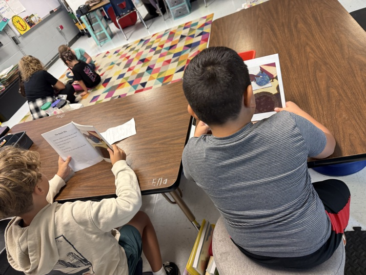 students reading