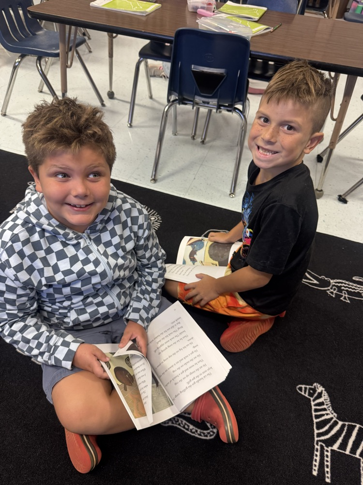students reading