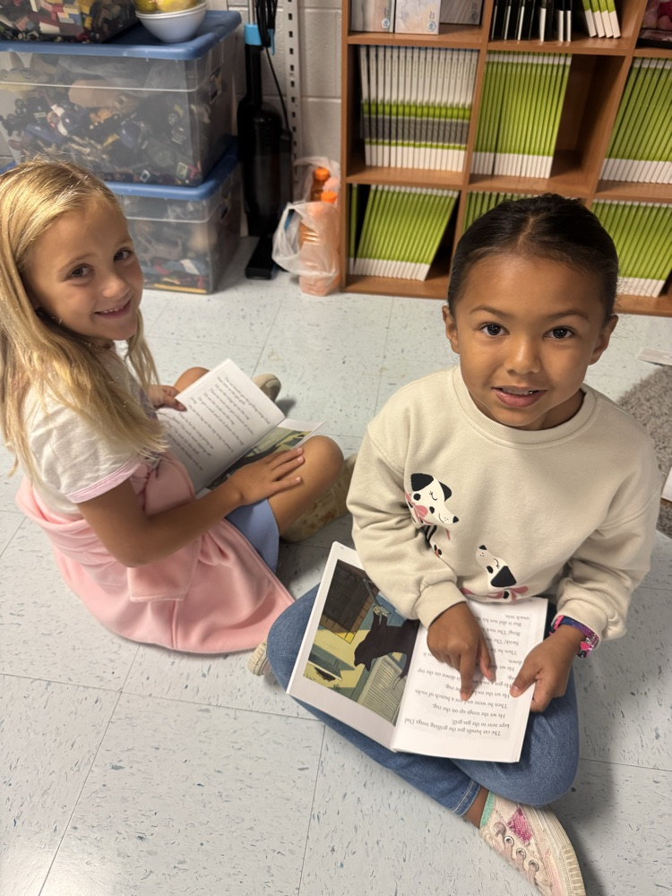 students reading