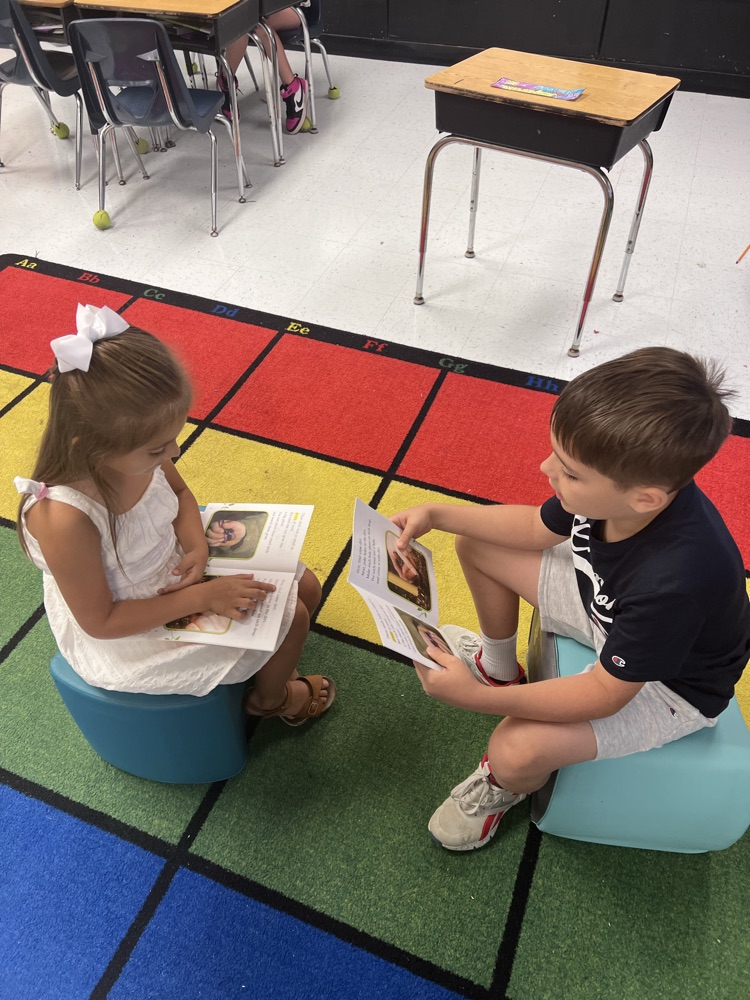 students reading