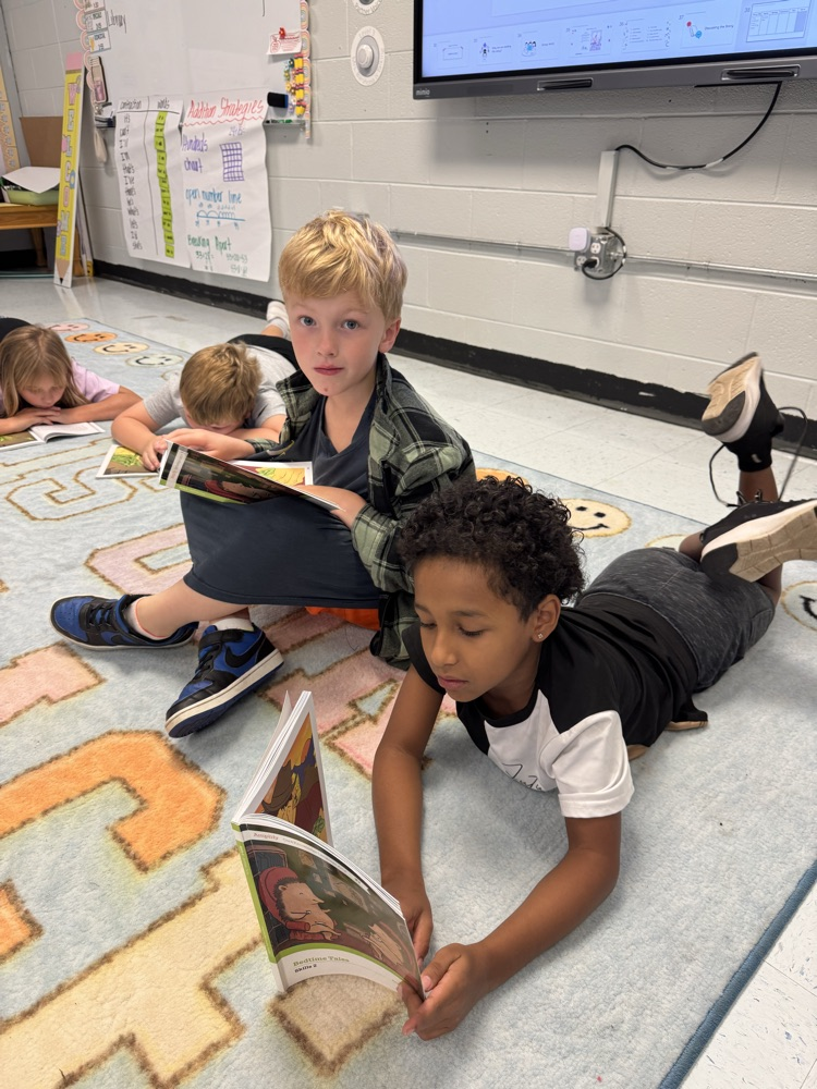 students reading