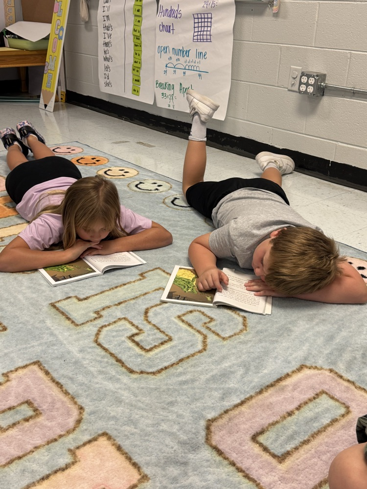 students reading