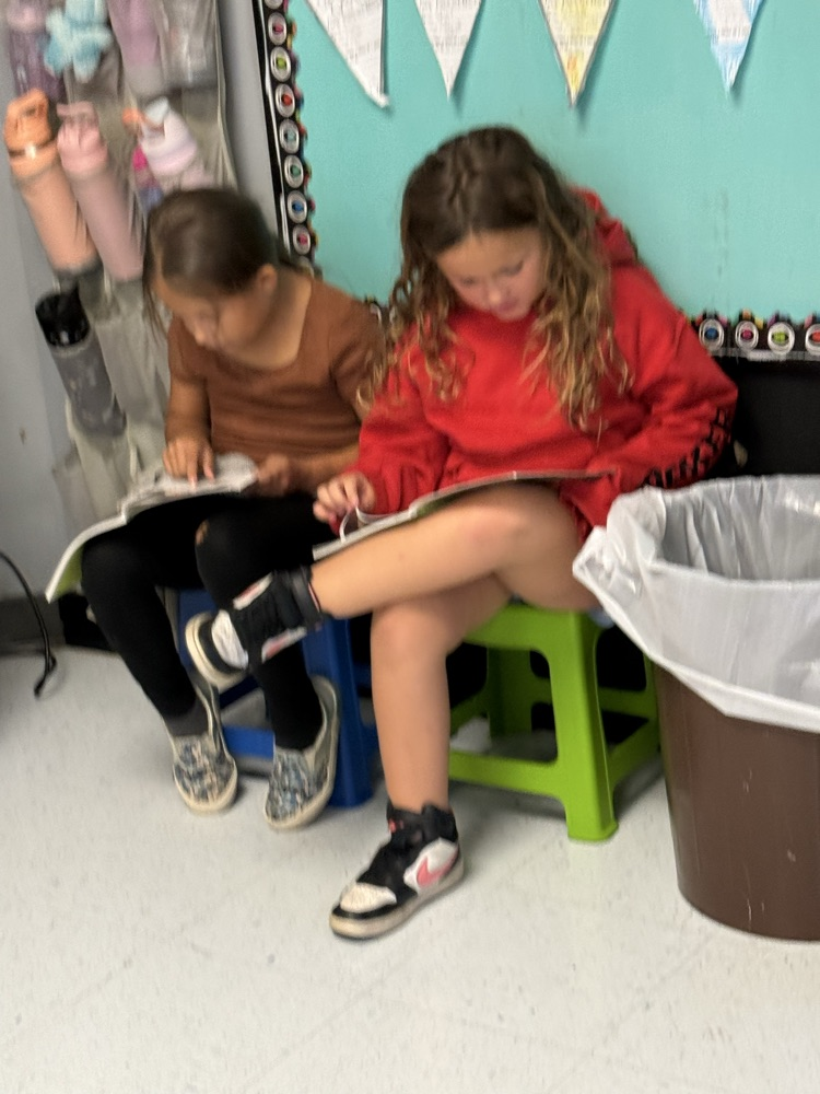 students reading