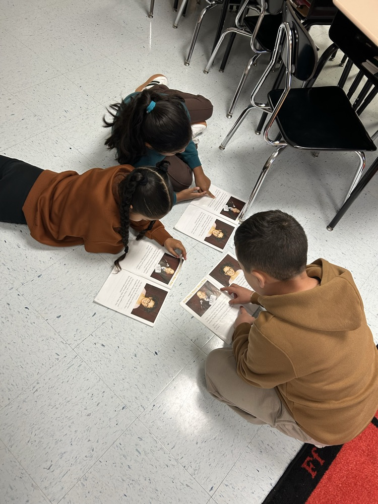students reading
