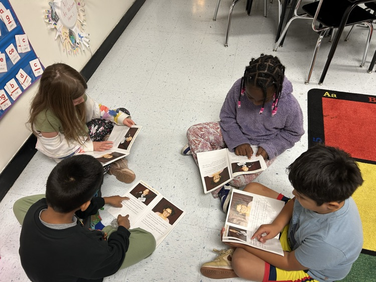 students reading