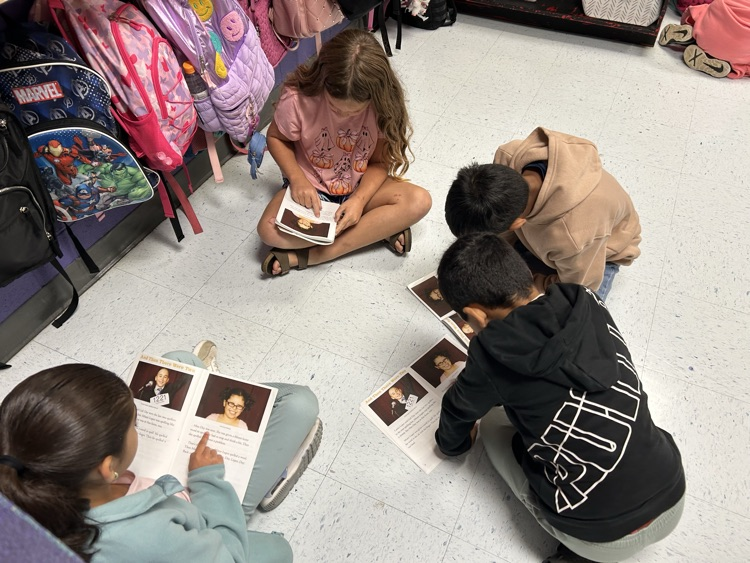 students reading