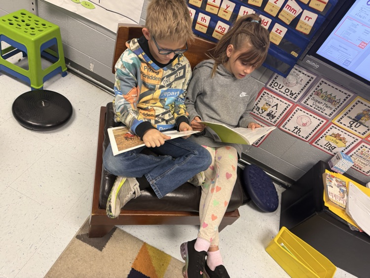 students reading