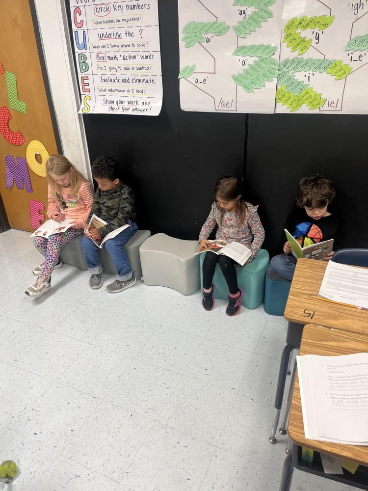 students reading