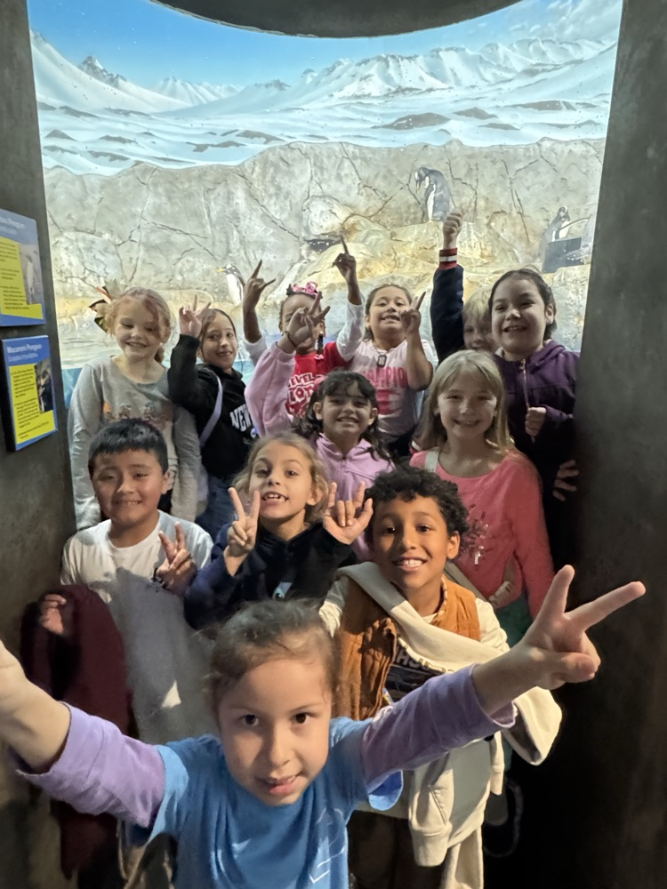 students at the aquarium