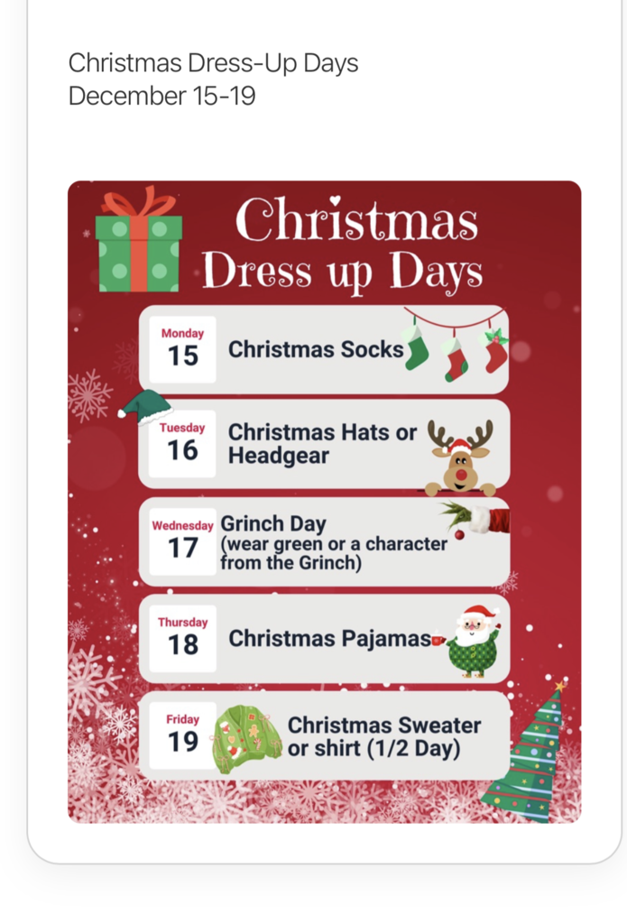 Christmas Dress Up Week at Steekee