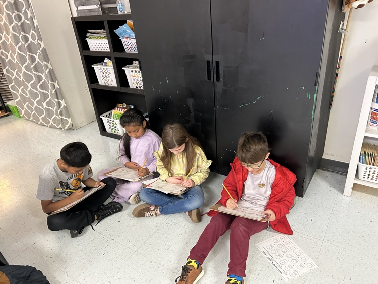 students telling time