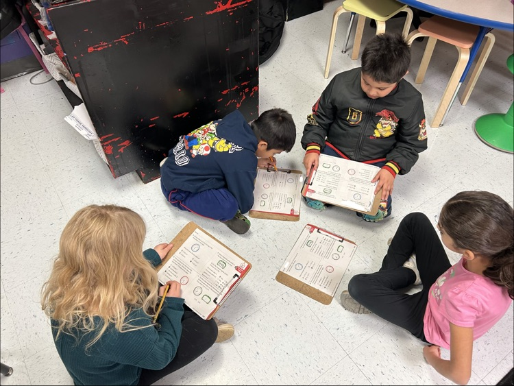 students telling time