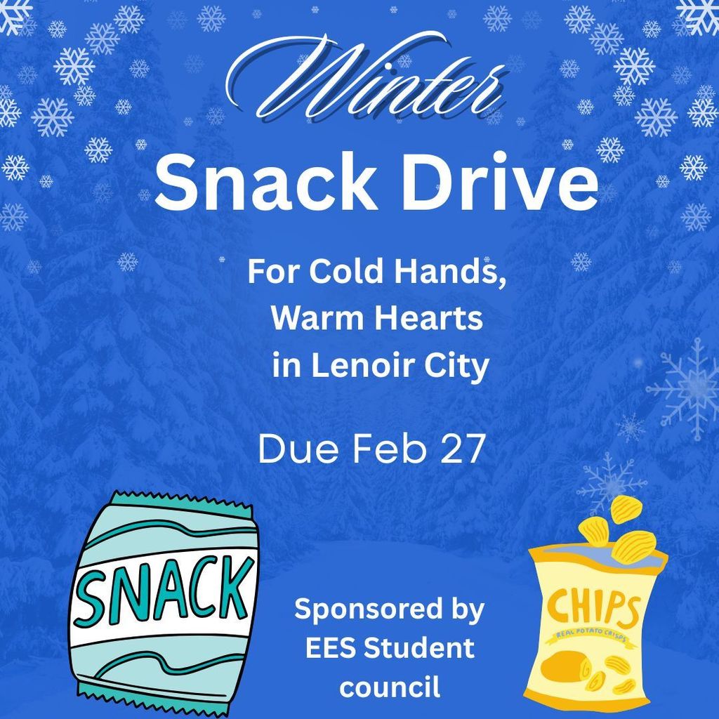 Blue and White Illustrative Winter Food Drive Instagram Post