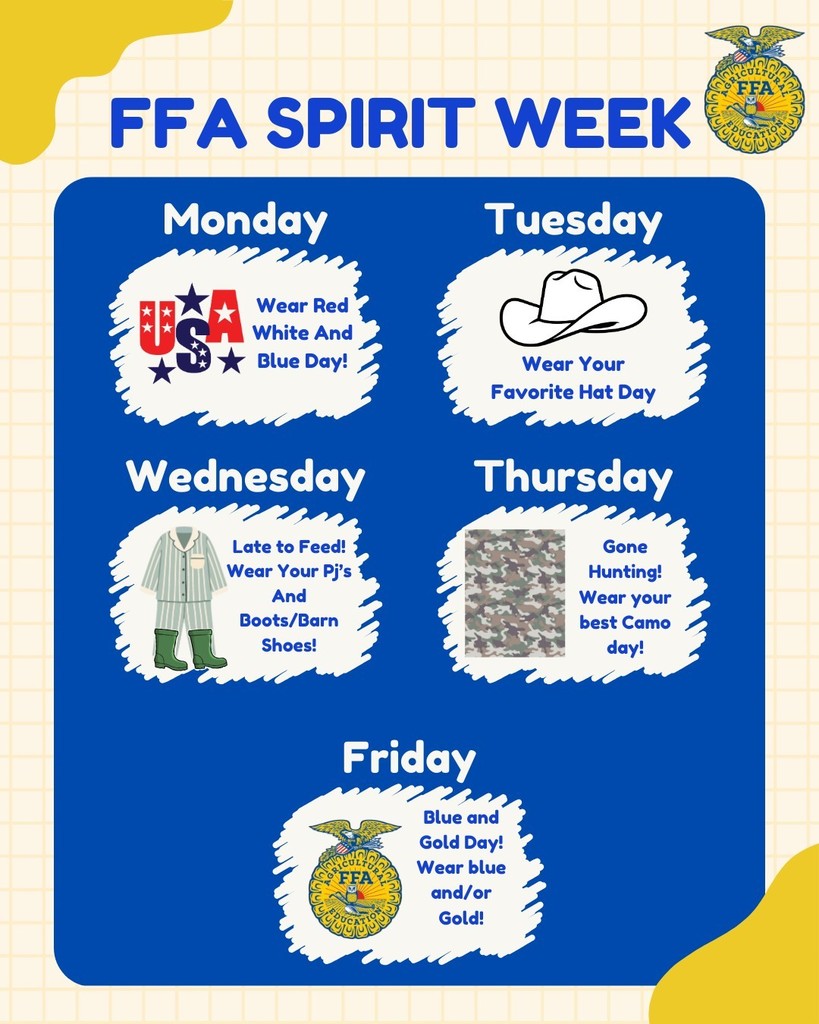 Spirit Week Dress-Up Schedule