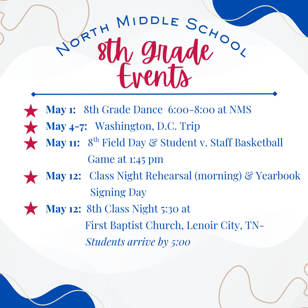 8th  events list for May