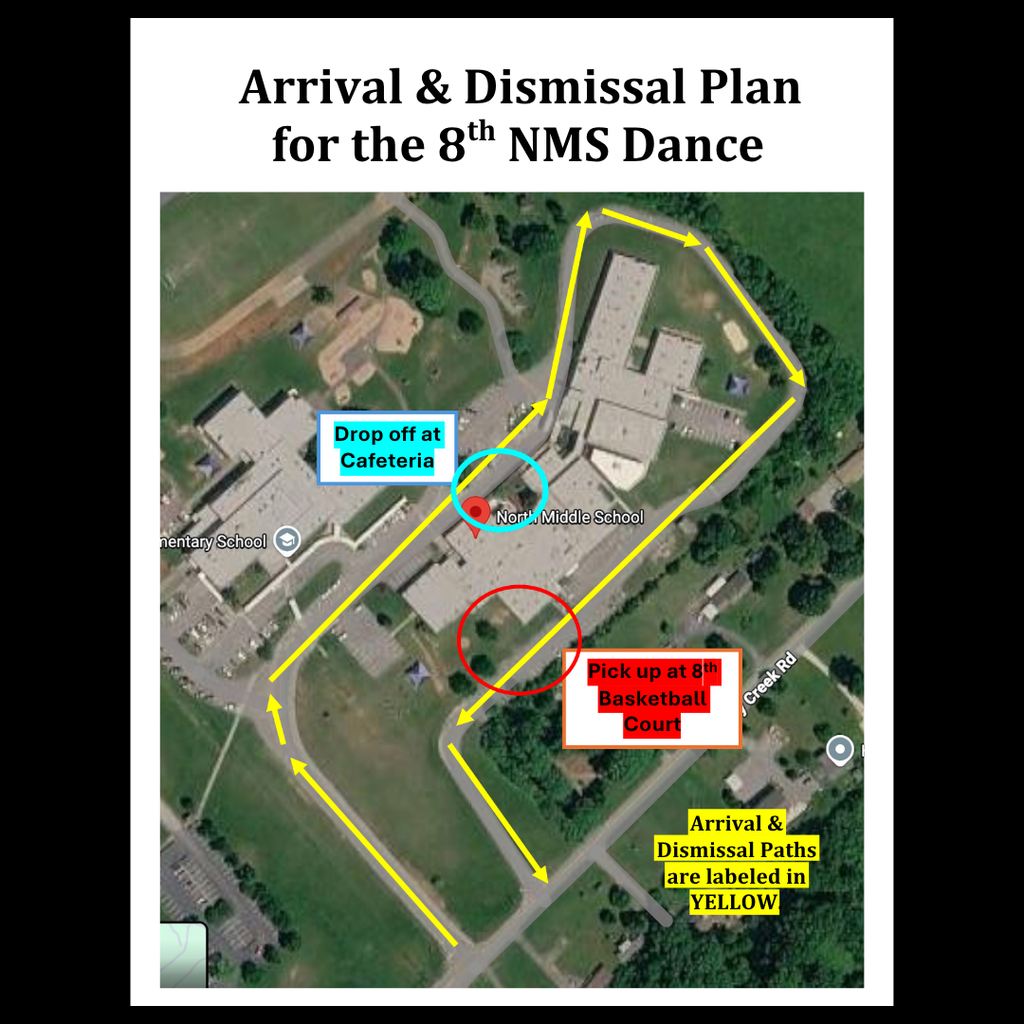 8th dance drop-off & pick-up route