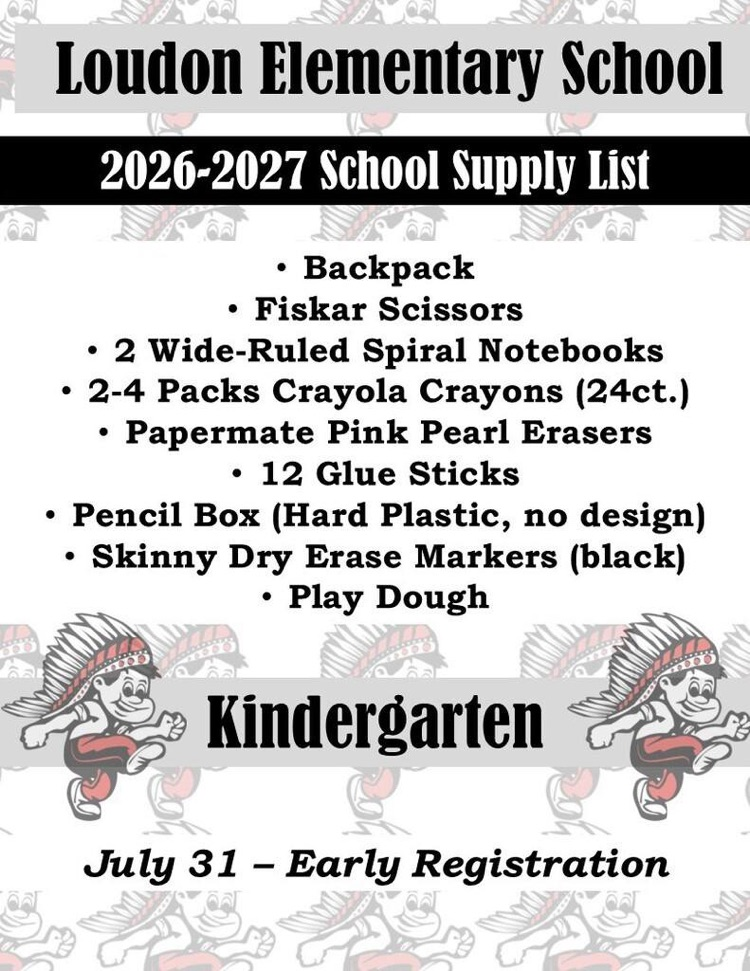 Kindergarten supply list