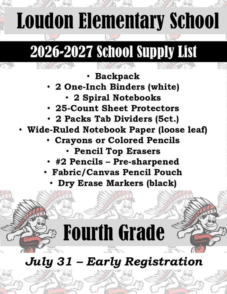 Fourth grade supply list