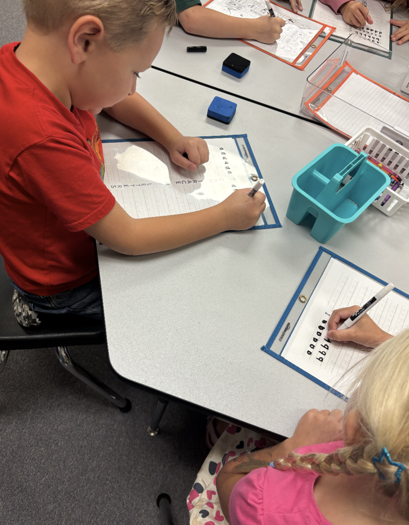 Letter practice in the library