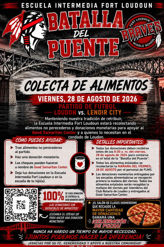 battle of the bridge food drive flyer in spanish