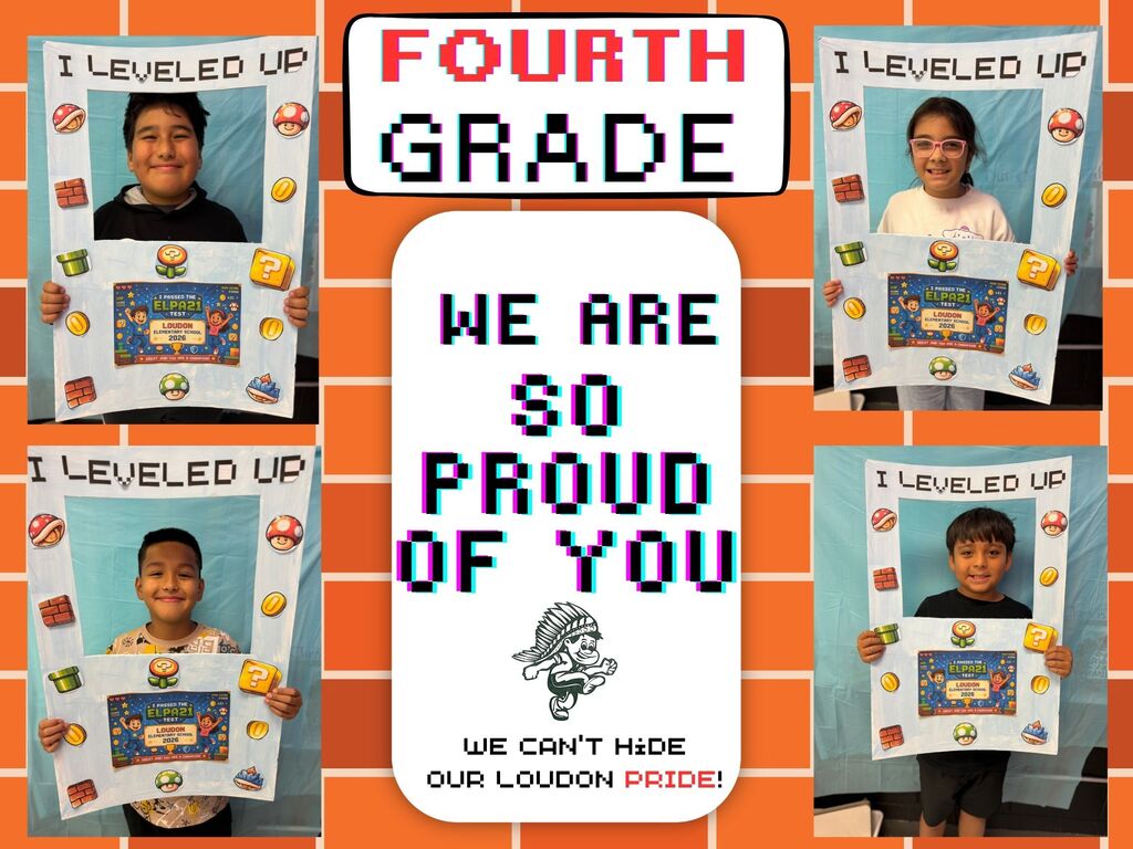 Four children, each holding a sign, display a message that reads "We are so proud of you." The background features orange tiles.