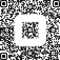 A square QR code in black and white with patterns of small squares.