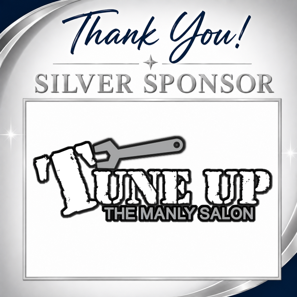 A logo with a wrench symbol for "Tune Up the Manly Salon". It includes the words "Thank You!" and "SILVER SPONSOR".