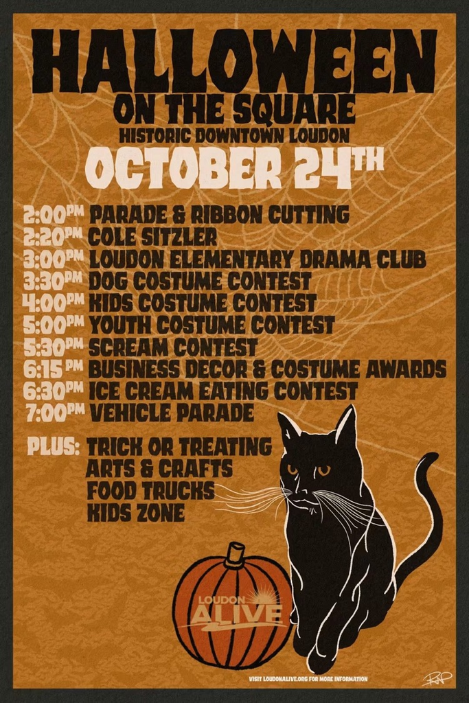 flyer for Halloween on the Square in historic downtown Loudon
