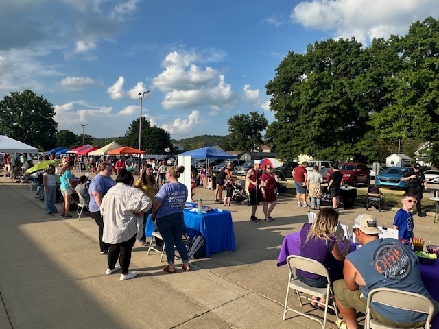 Students and families at back to school event