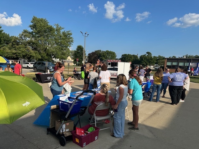 Students and families at back to school event