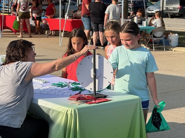 Students and families at back to school event