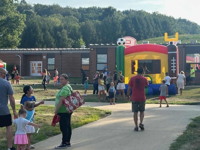 Students and families at back to school event