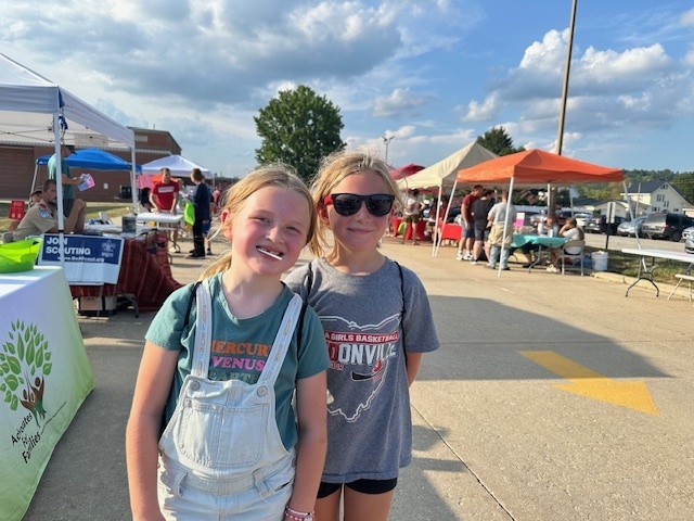 Students and families at back to school event