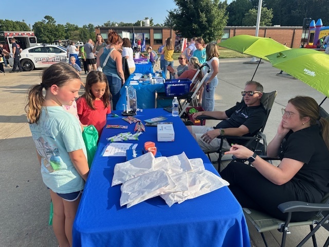 Students and families at back to school event