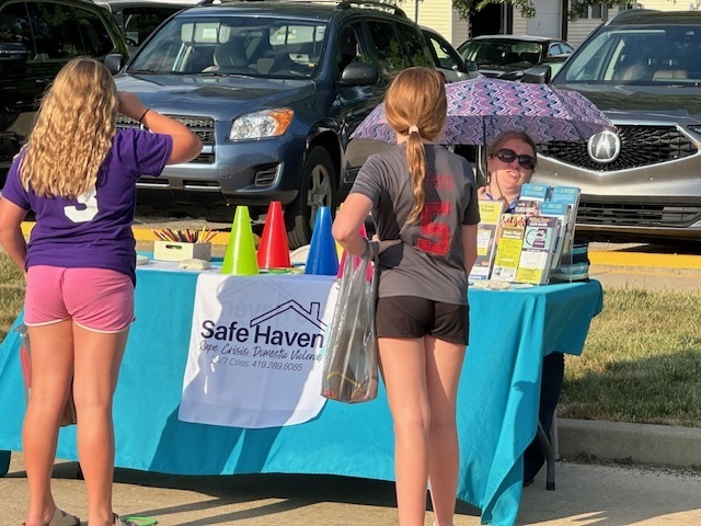 Students and families at back to school event