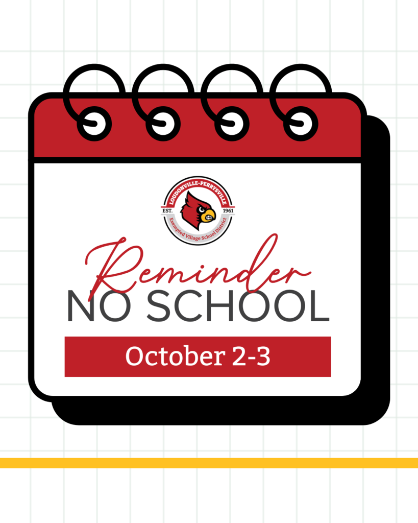 Reminder: No School October 2-3