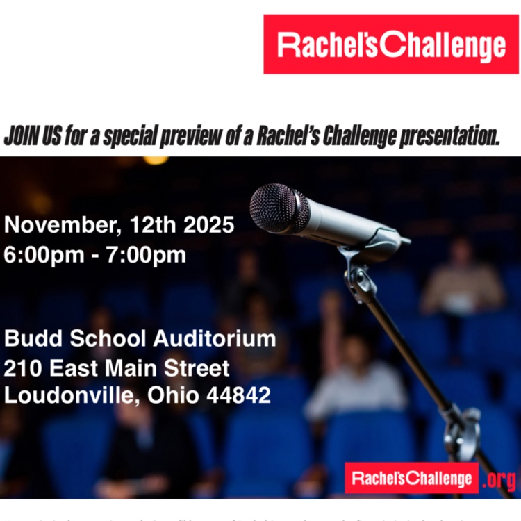 Rachel’s Challenge Presentation Nov. 12, 6 p.m. 