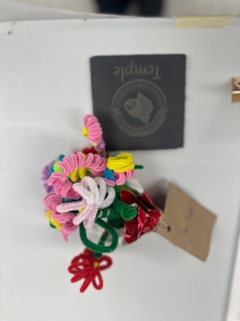 Pipe cleaner bouquet for school board members