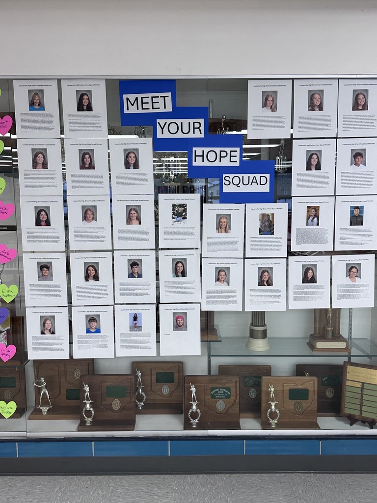 Photo of Hope Squad member bio posted on the wall. 