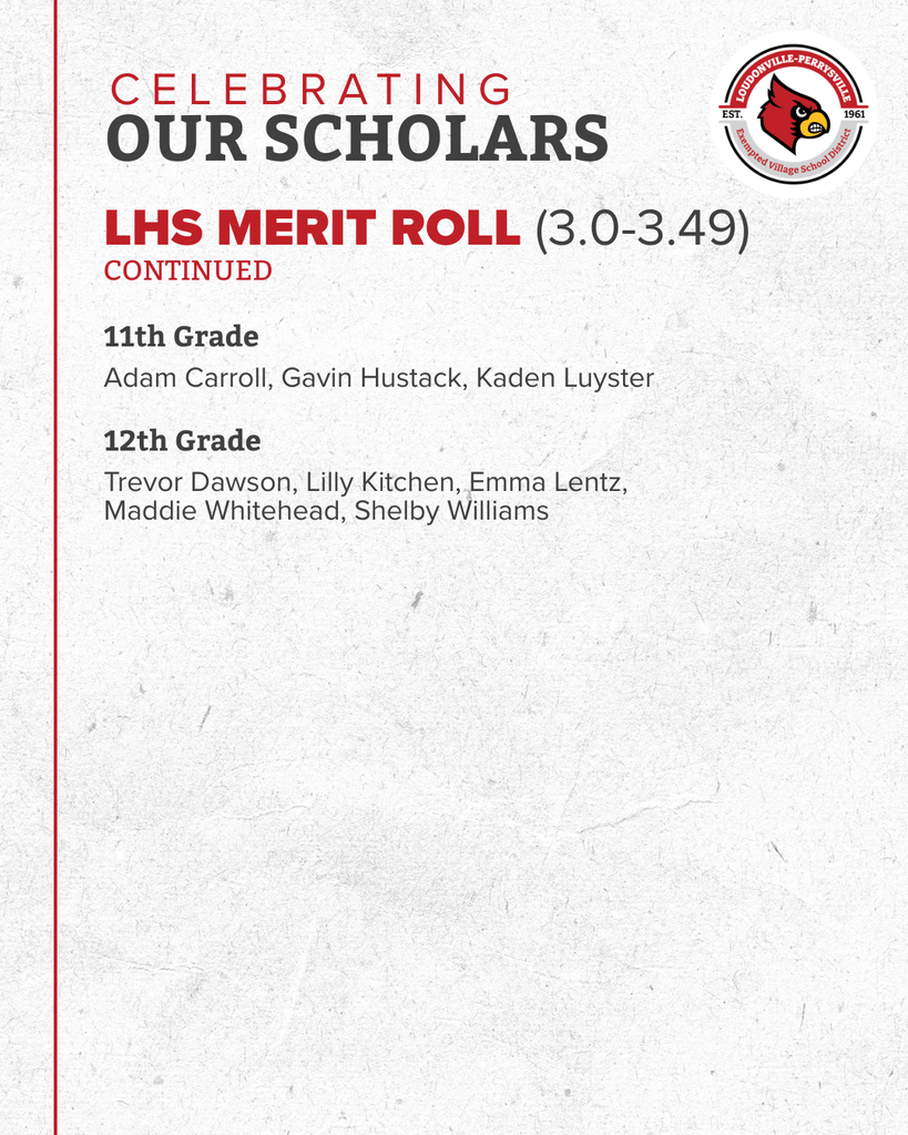 Names of LHS Merit Roll students