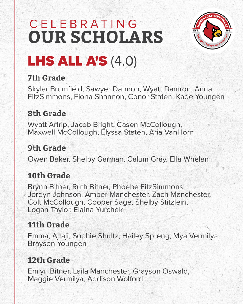 Names of LHS All As students