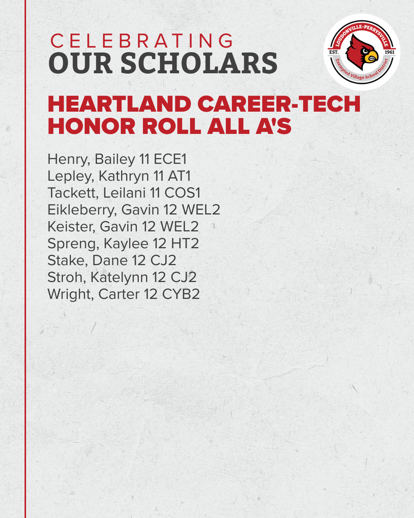 Names of Loudonville-Perrysville Career-Tech Honor Roll students
