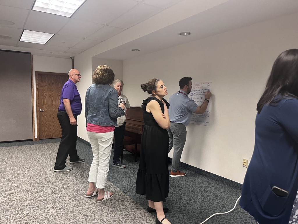 Staff members working in groups