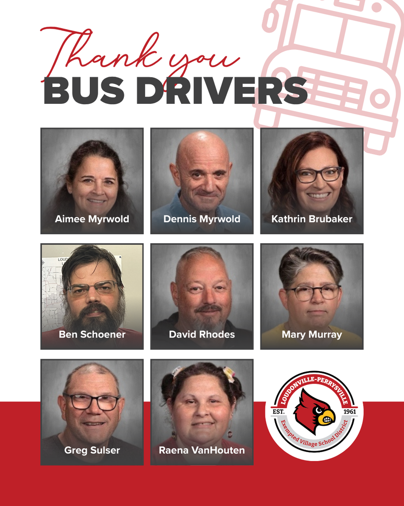 Photos of school bust drivers smiling 