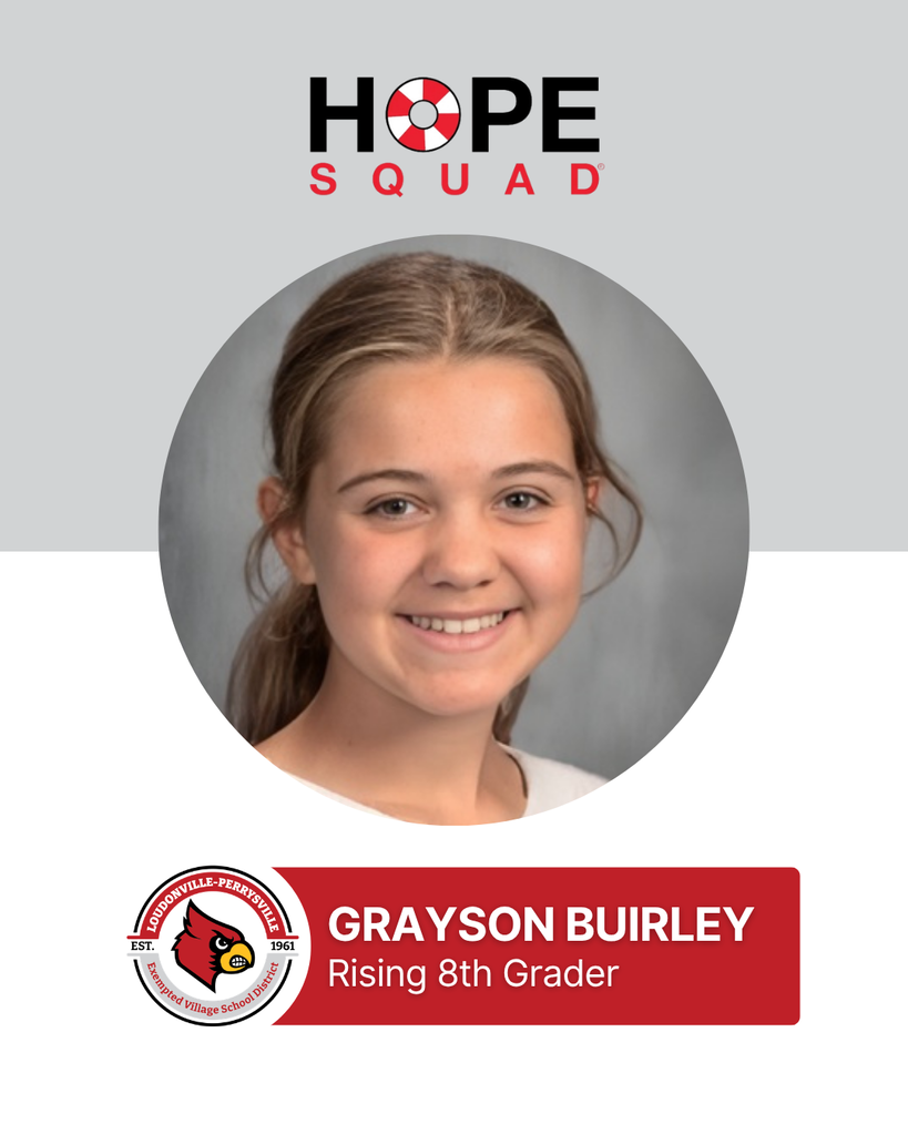 Hope Squad member Grayson Buirley, rising 8th grader.
