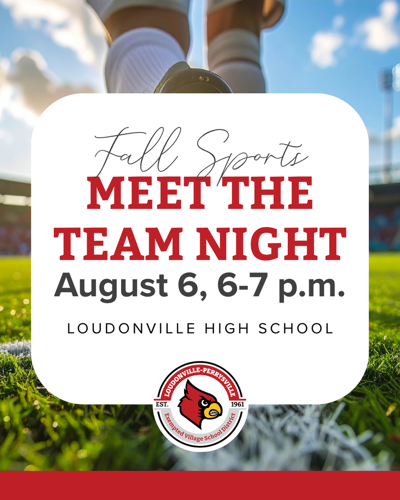 Fall Sports Meet the Team Night on August 6 from 6-7 p.m. at Loudonville High School.