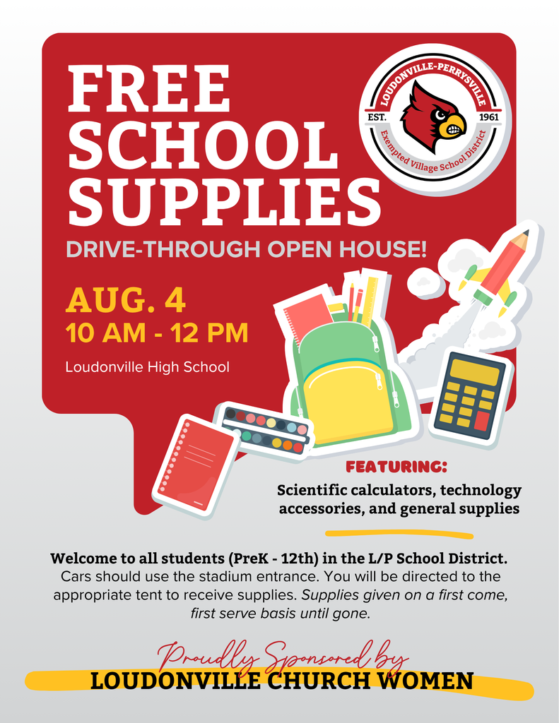 Free School Supplies | August 4, 10 a.m. - 12 p.m. at Loudonville High School