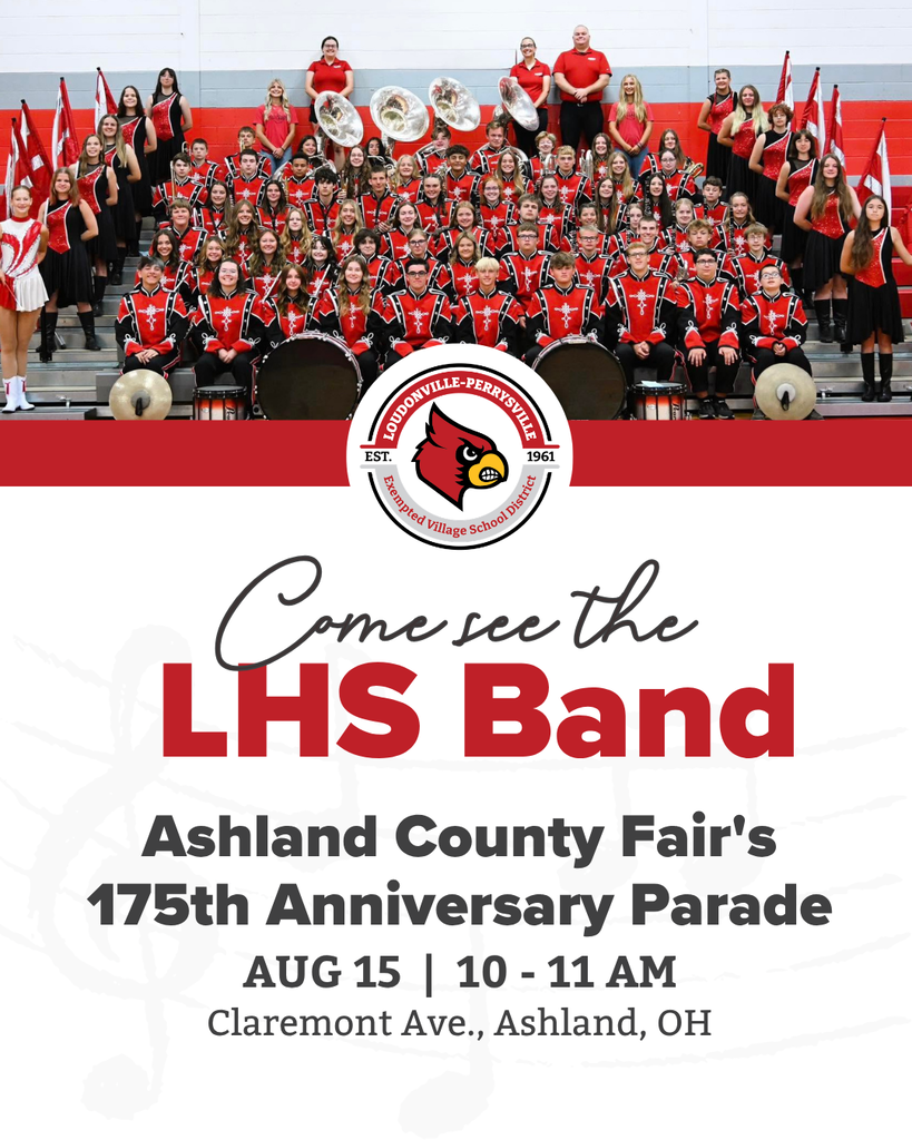 Ashland County Fair's 17th Anniversary Parade LHS Band Performance | Aug. 15 10-11 a.m. | Claremont Ave. Ashland, OH