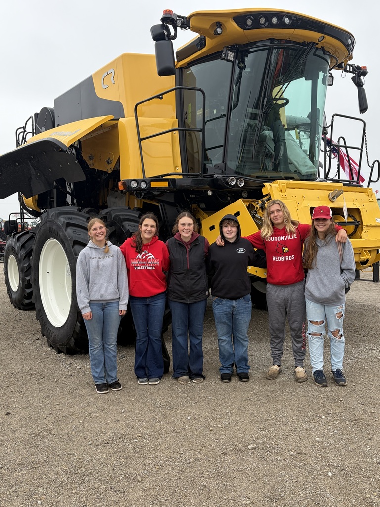Students exploring ag equipment. 