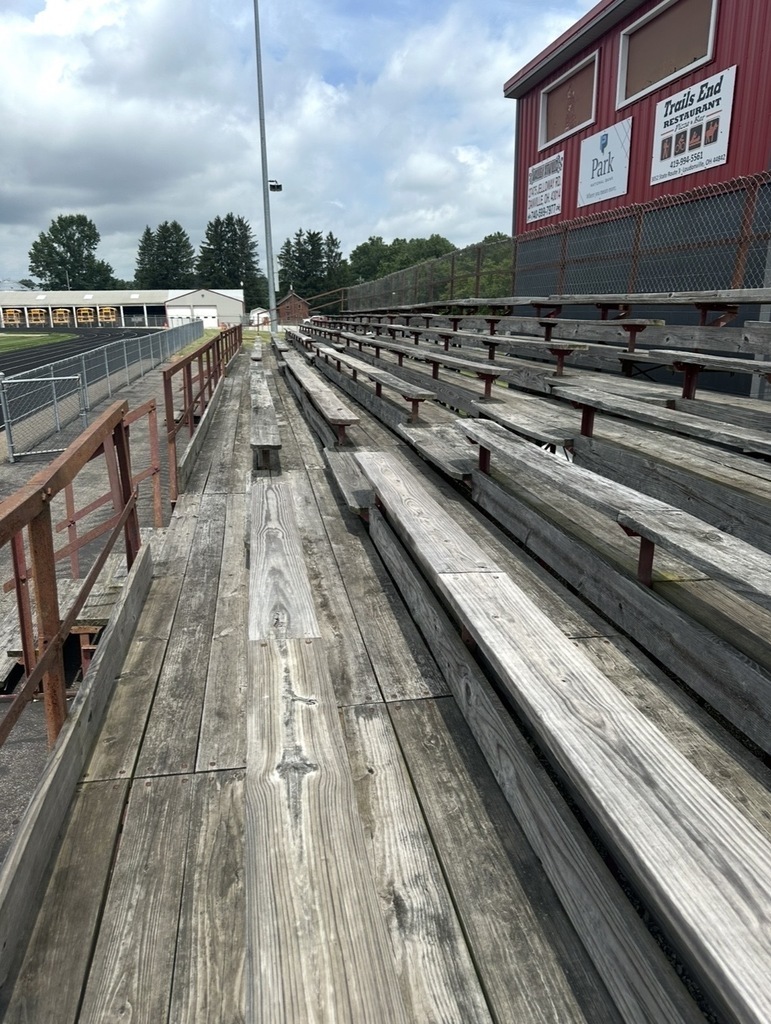 Photo of the original visitor bleachers.